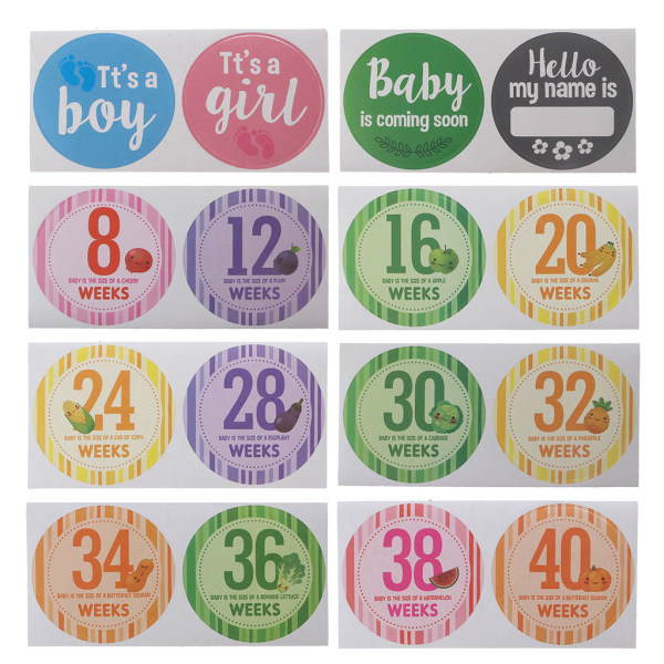 Graviditet Milstolpe Stickers Mage Kläder Stickers Baby Gravida kvinnor Månatlig