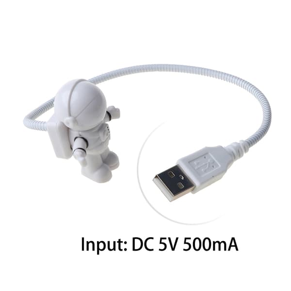 Spaceman USB LED Lys Justerbar Natlampe Gadgets til Computer PC