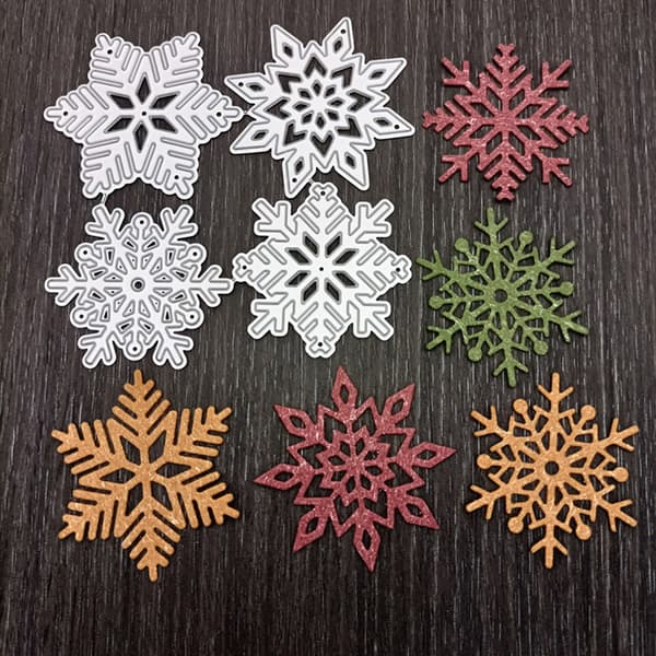 4 st/set Snöflingor Stansar Schablonblad Stansmallar Präglingsform