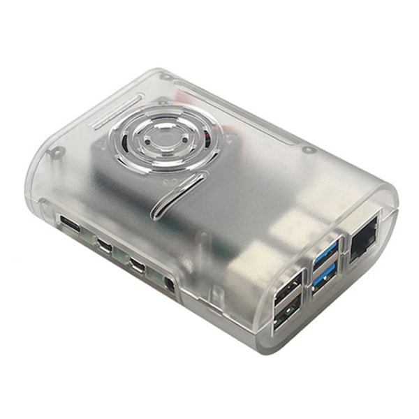 ABS- case Clear Box Shell Cover med RPI CPU-kylfläkt för Raspberry Pi White