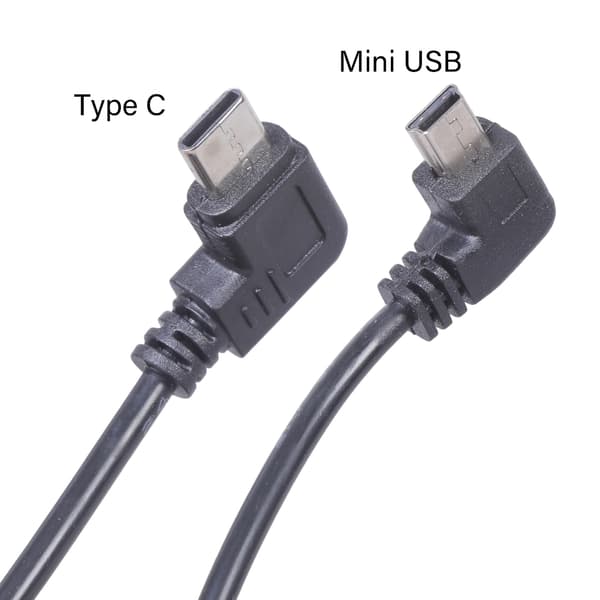 5V Dedikert Ladekabel Rett Vinkel Type C til Mini USB Adapter Kabelledning