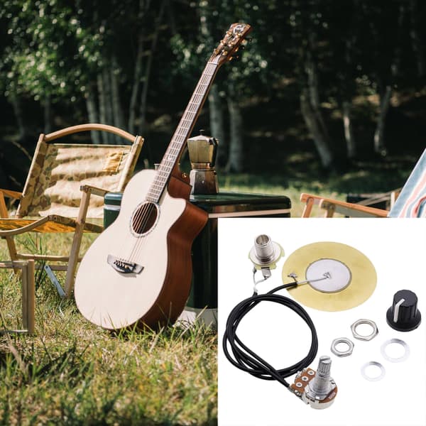 Akustisk Gitarr Pickup med 6,35mm Utgång Gitarr Equalizer Piezo Pickup