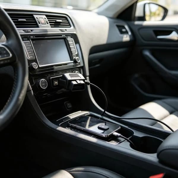 OBD II USB-strømadapterkabel egnet for bilkamera og telefonlading