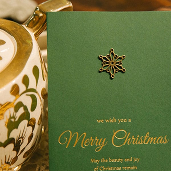 10 st/paket julhälsningskort Vintage gyllene mönster julkort tomt inuti Presenttillbehör till vän null - Deer head