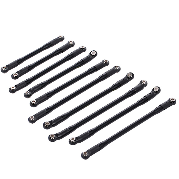 10 kpl / set RC-telaketjutangon rungon linkki metallitankoon ja muovipäähän RC-mallin autolle maastossa 4X4 1/10 SCX10 II A