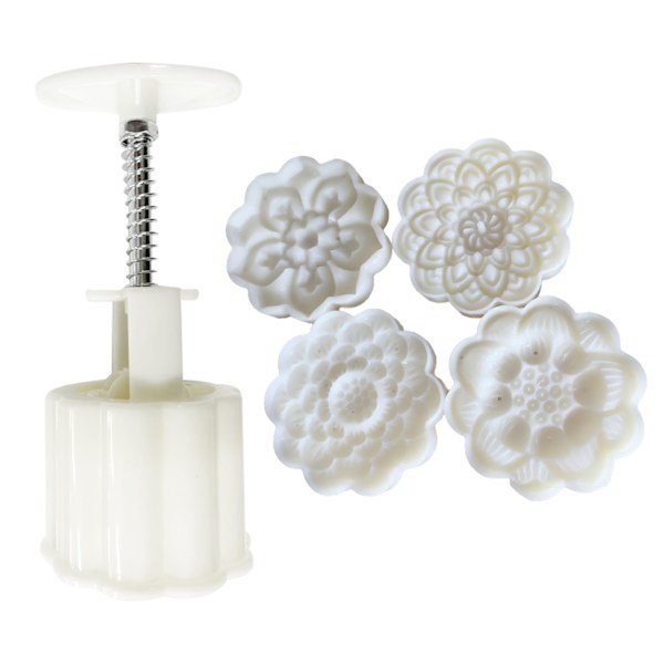 75 g muovia Mooncake Molds Stamp Moon Cake Mould Sarjakuva Lotus Shape - Tee tee-se-itse leivinmuotti keskisyksyn festivaaleille