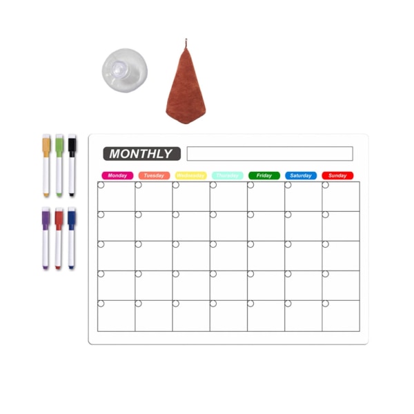 Kjøleskap Magnetisk kalender Ukeplanlegger Magnetisk kalender Whiteboard Månedlig gjøremålsliste Tavle for handleliste