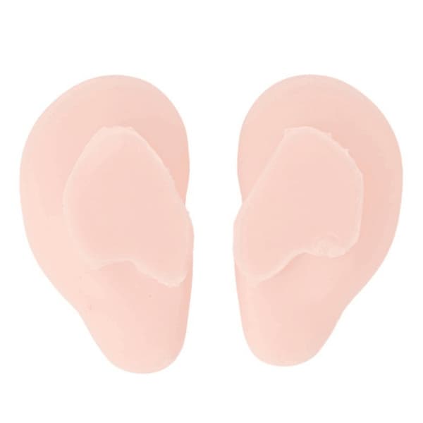 6 par kunstig øremodel realistisk silikone ørepiercing øvelsesmodel