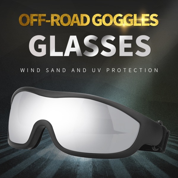 Hållbara glasögon ridglasögon med UV-filter för motorcykel- och elcyklister Silver