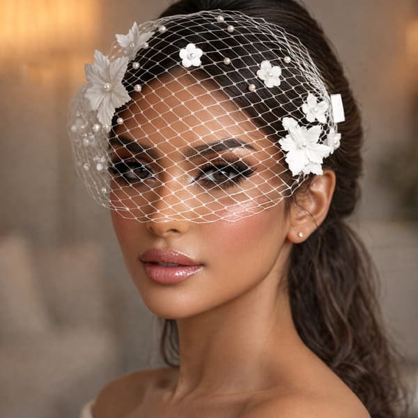 Pärlor Brudhuvudbonad Bröllopsfascinator 1920-talsstil Blomsterprydd