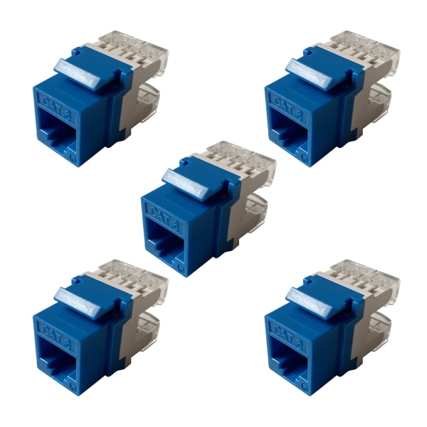 5 stykker Cat6 RJ45 Keystone Jacks Slim Profile, Ethernet Wall Jack Punch Down, Cat5e Keystone Modul Connector