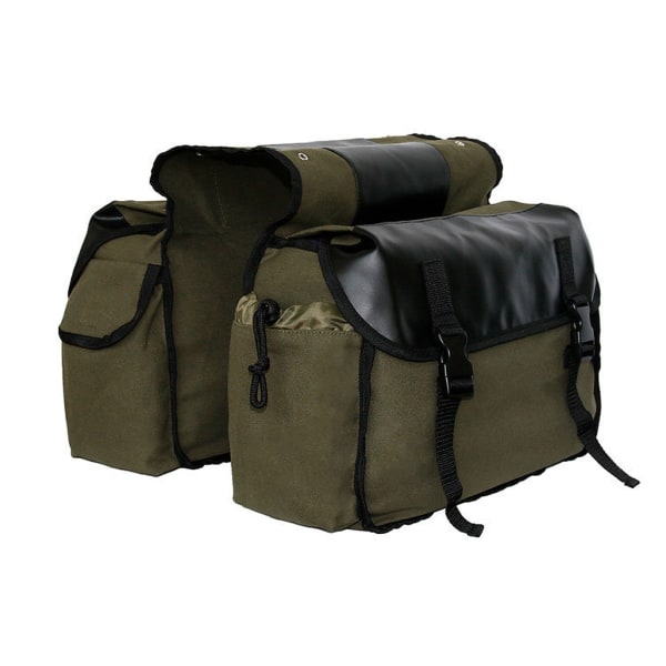 40L Stor vanntett sykkelveske, sykkelseteveske for lang sykling Army Green