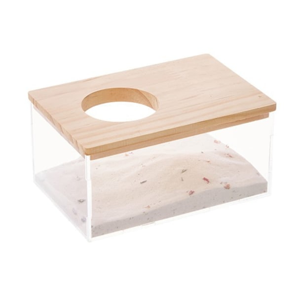 Hamster Sand Badrum Akryl Sand Bath Container Transparent kattlåda