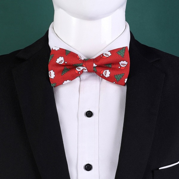 Jacquard fluga för manlig julfestival-tema slips Justerbar fluga för festevenemang män Halskläder Accessoarer Red