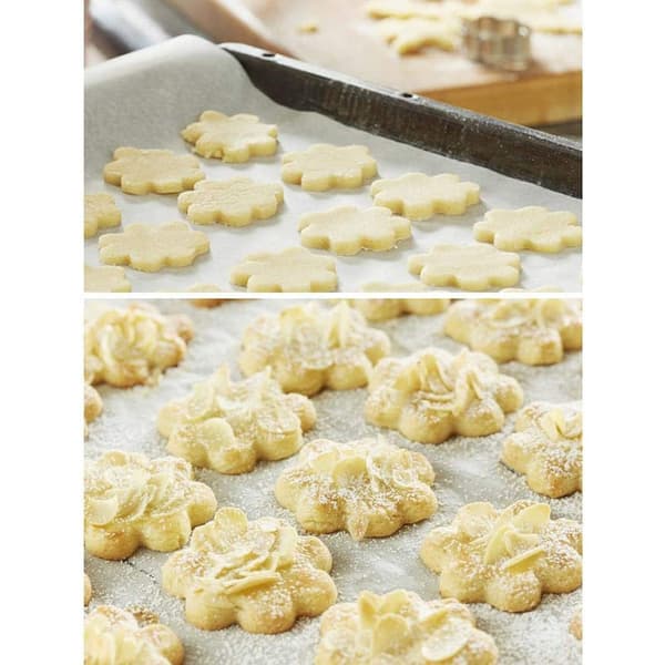 12 stk. blomsterformede kakeformer i rustfritt stål, mini kjeksutstikkere for baking