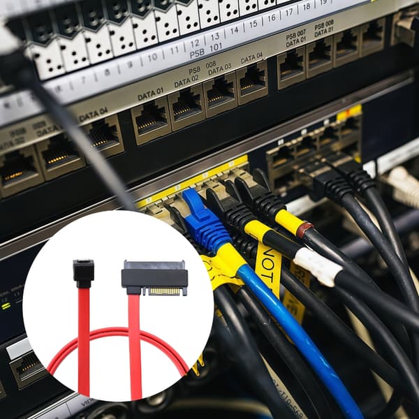 15-stifts datakabel 90 grader SFF-8482 till 15-stift 7P för serverfackdator