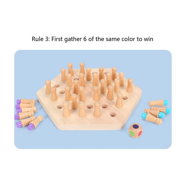 Träminnesspel Tidig demensspel Träminnessticka schackspel Memory schack Hjärnteaser Toy Family Game null - 2
