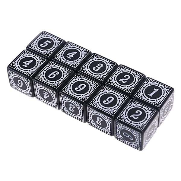 10 kpl D6 monitahoinen noppa neliön reunat numerot 6-sivuiset noppaa helmet pöytätaulu