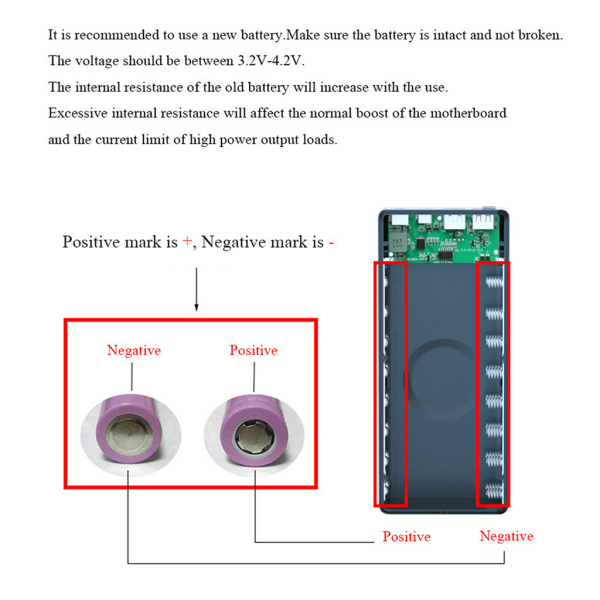 Löstagbar LCD-skärm DIY 16x18650 Batteri för Case Power Bank för Shell Extern Box utan batteri 5W trådlös laddning White