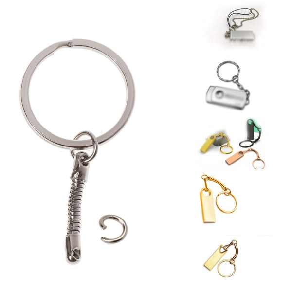 Gör-det-själv-nyckelring Silver Tone Nyckelringar för män Nyckelringar Ormkedja Berlocker Smycken Nyckelring med ormkedjeringar