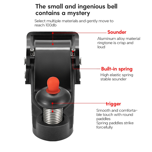 Sykkelstyre Ringer Horn Sikker Advarsel Alarm Sykler Ringer Mini Sykkelbjeller Red