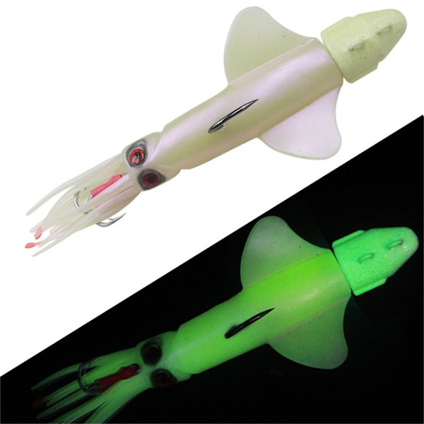Bläckfisk kjolar beten lysande trolling fiskebeten saltvatten fiskeutrustning Pearl white luminous 210mm