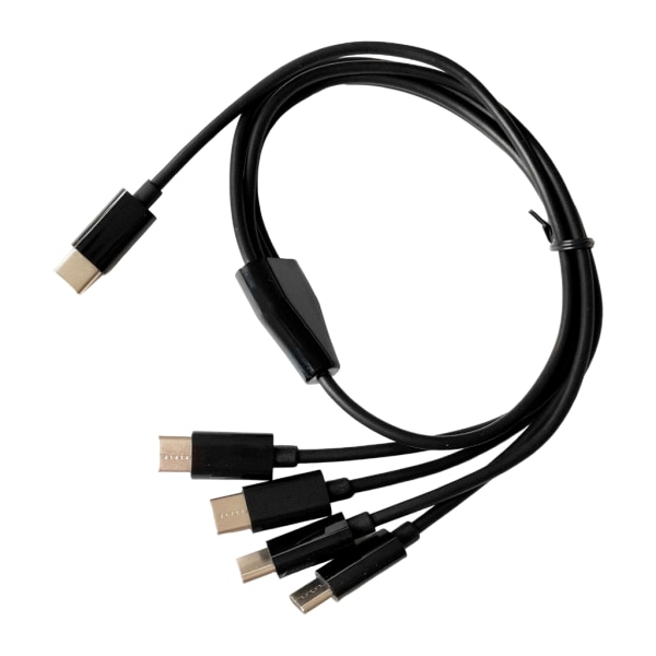 4 i 1 USB Type-C ladekabel ledning Universal for telefoner Nettbrett Pads Strømforsyningsledning for 50 cm