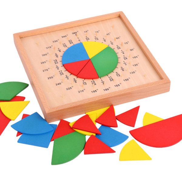 Bråkcirklar Trä Bråkbräda Barn Pedagogisk Toy Math Manipulatives Tool