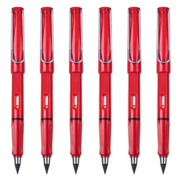6 STK Everlasting Pencil Genopfyldelig blækfri pen med viskelædere