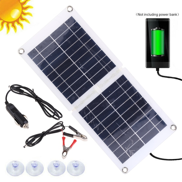 Solpanel Bärbar Monokristallin Solar Laddare för Power Station Husvagn Båt Camping Husbil Off-grid Hem RV null - 40