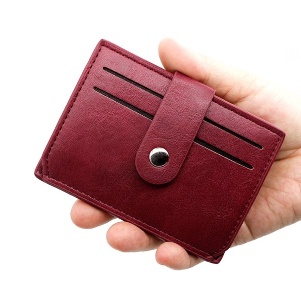 Herrplånbok Bank Kredit-ID-korthållare PU Läder Multi-Slot Fashion Card case- 6