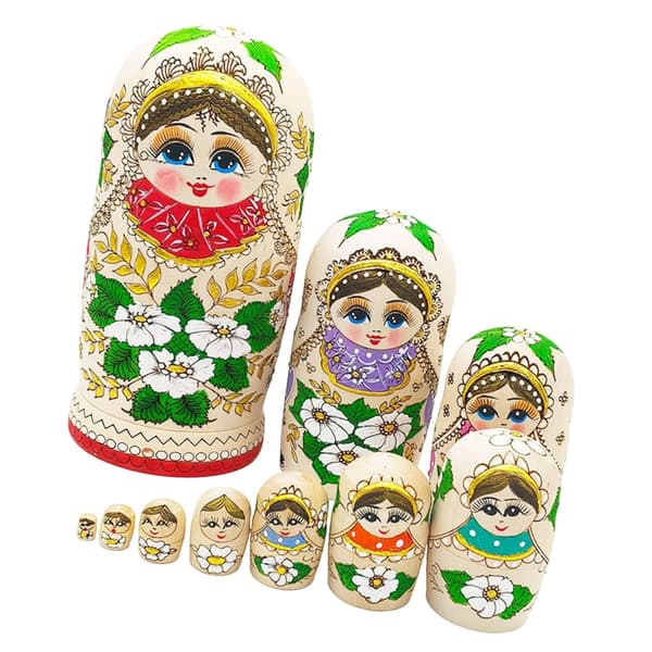 Matryoshka Rysk Docka Trädockor Set 10 Lager Interaktiv Lekstund