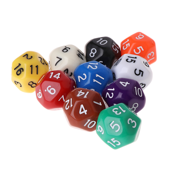 10 st 16-sidiga tärningar D16 polyhedral tärningar för brädspel