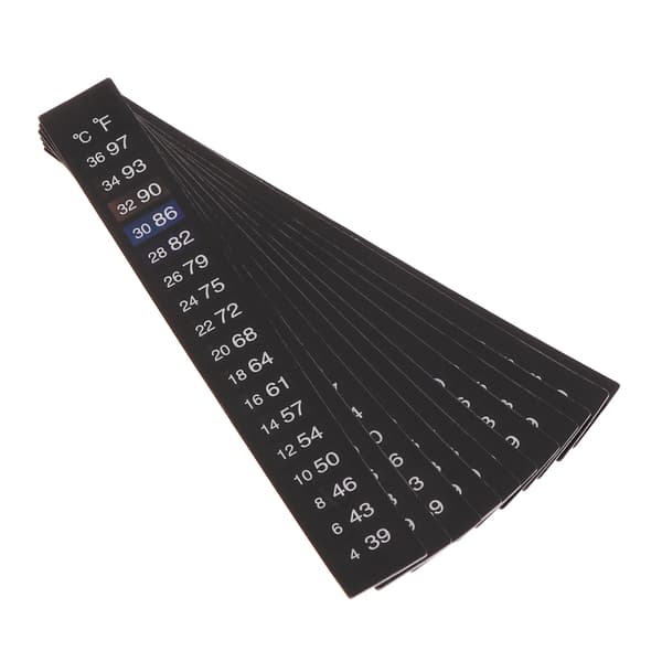 10 stk. klistremerke temperaturtermometer digitale displaystrips 64-93F 18-34C