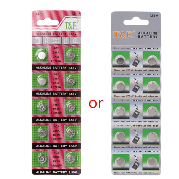 10 STK Cell Coin Alkaline Battery AG2 1,55V Button Battery LR726 for Watch