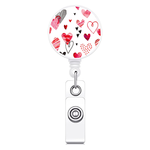 Badge Reel Retractable Alligator Swivel Clip Heart Gnome Bear Love Car Pattern