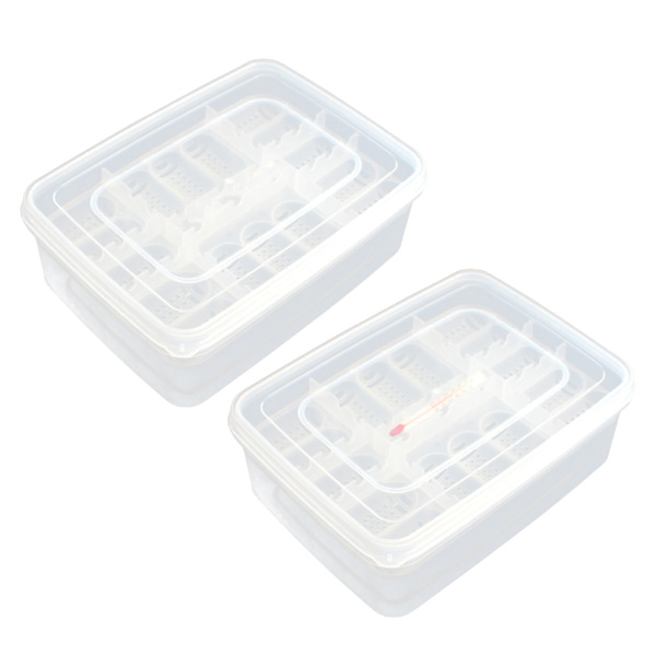 16 Grids Reptilegg Inkubator Reptiloppdrettsboks Reptilklekkebeholder Includes thermometer