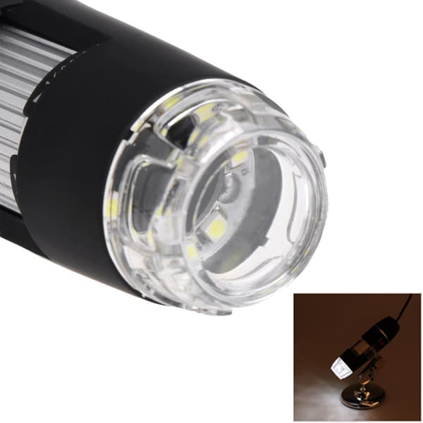 0x-1600x Digital forstørrelse med stativ 8 LED til Windows til Mac