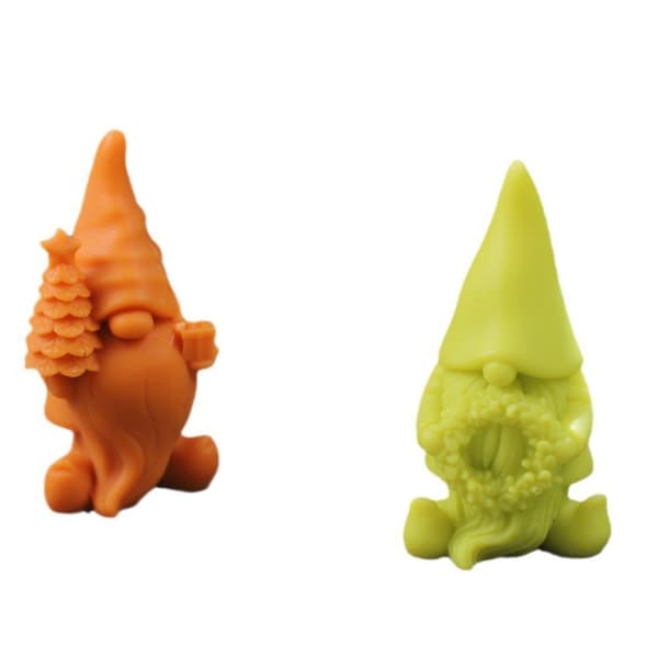 2x/Sæt 3D Nisser Silikoneform Juleforme Julemandsduftende Lysforme