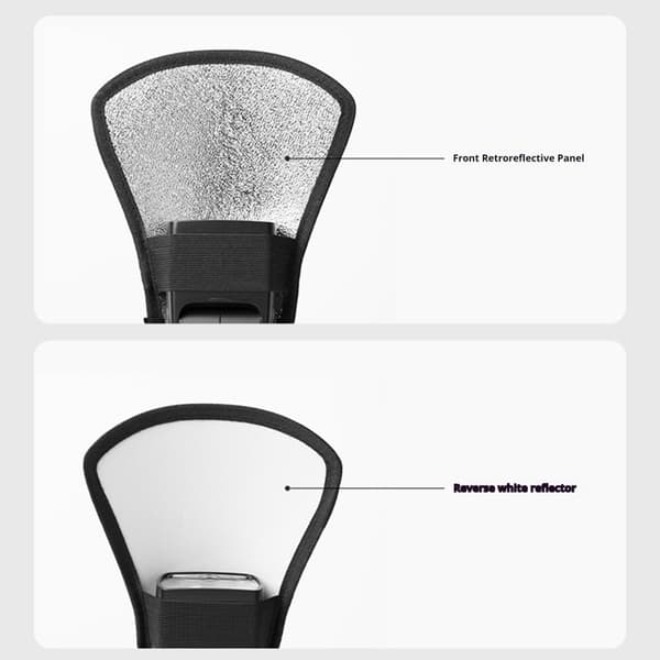 Bärbar Studs Ljusreflektor 2-sidig Flexibel Blixtdiffusorreflektor