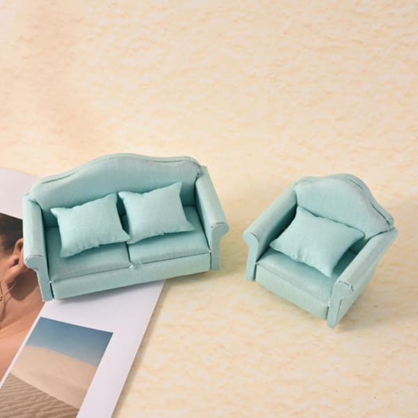 Moderne Miniatyr Sofasæt Til 1/12 Dukkehuse Model Scene Display Tilbehør