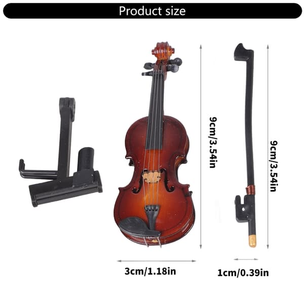 Miniature Violin Stand Model Dukkehus Tilbehør Rollespil Violin Legetøj