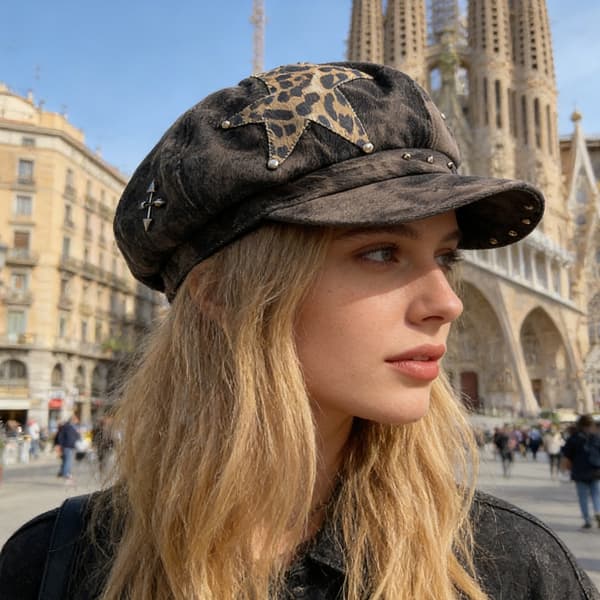 Mørk Baret Cabbie Hat Oversized Malerhat Kunstnerhat Afslappet Mode