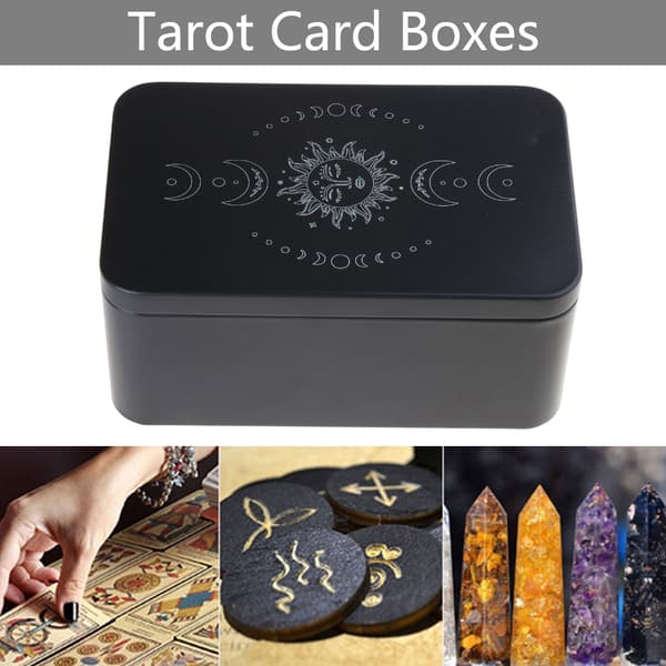 Rektangulär Tarotkortlåda Spelkortbehållare Smyckeskrin Förpackningslåda