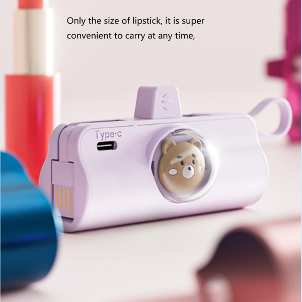 TypeC Mini Power Bank-hölje Pocket Case Mobilt Power laddarhölje för 18650/21700 Pink