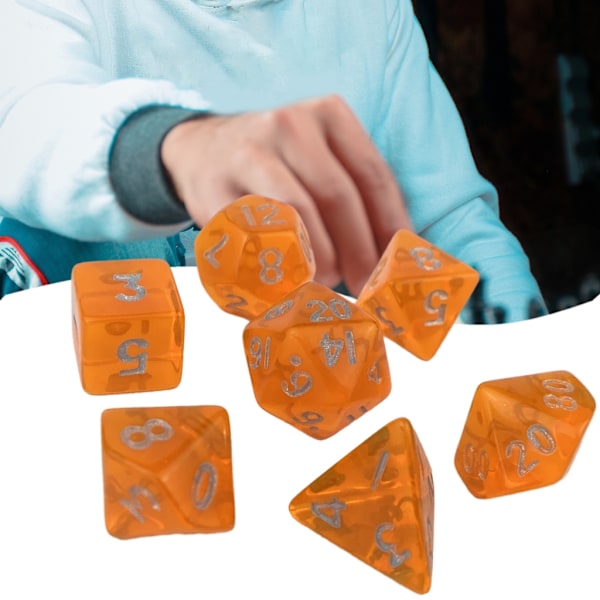 Bærbart mini polyhedral terningesæt gennemsigtige flersidede akrylterninger dekoration 8