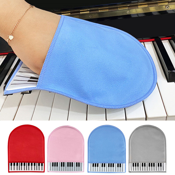 Piano rengöringshandskar Plysch polerduk Universal Instrument rengöringshandskar Blue