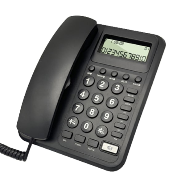 Fast fast telefon med sladd Stor knapp Hushållsföretag Stationär fast telefon med LCD-skärm för kontorsreception