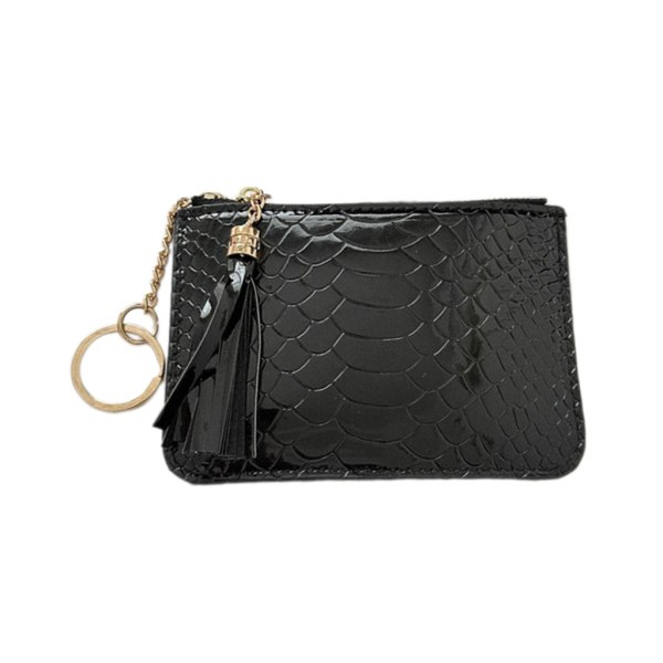 Case Lady Purse med tofsar Kort plånbok Modekorthållare Black