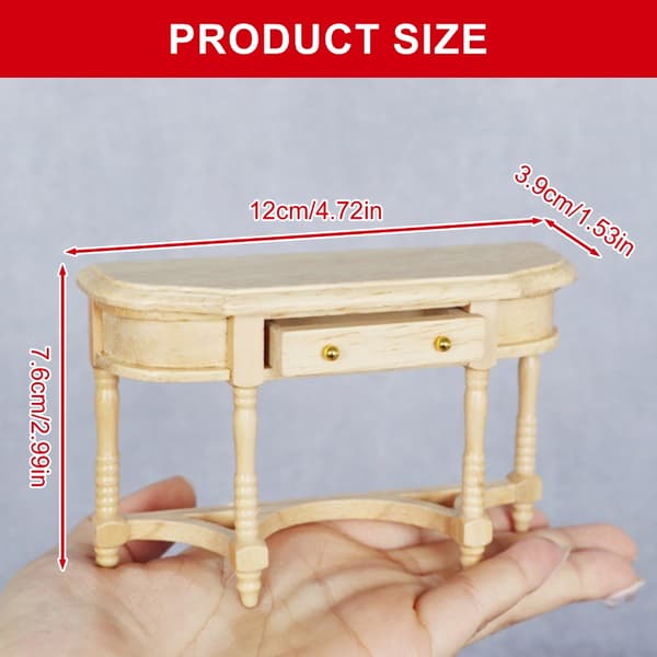 Miniatyr läsrumsbord för dockhuslayouter och rollspel för barn